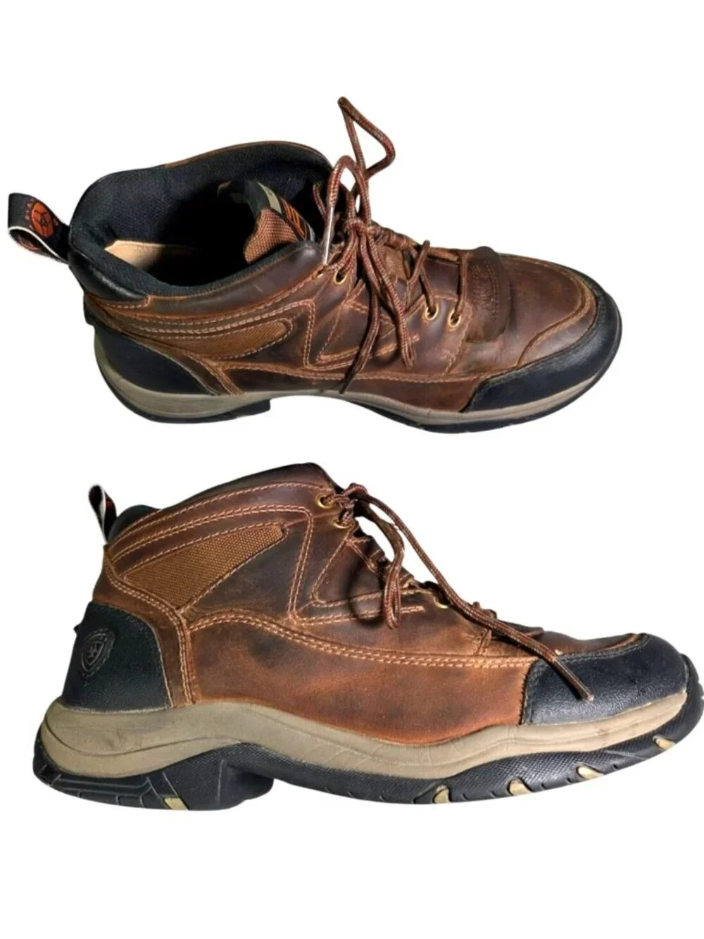 ARIAT ATS Terrain Brown Leather Work Boots Hiking Mens Size 9.5 D